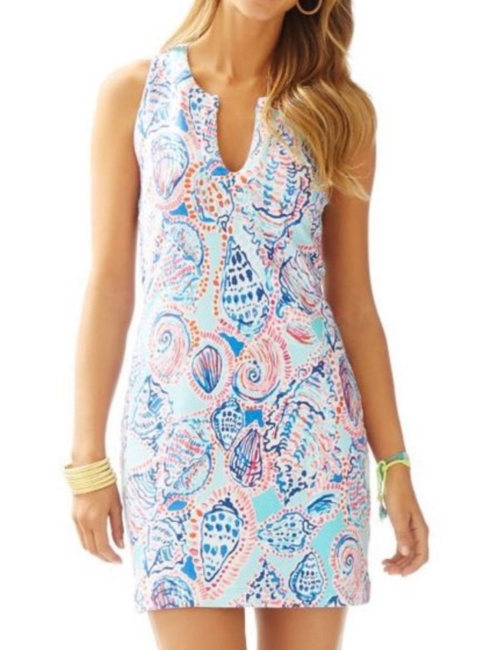 NWT Lilly Pulitzer Gabby Shell Me About It Aqua Shift Dress